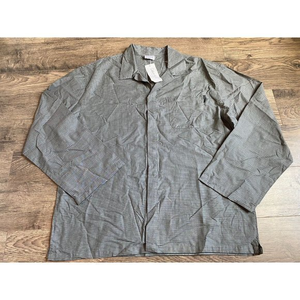 NWT Mens Calvin Klein Sleepwear Long Sleeve‎ Button Up Shirt Cotton Size L